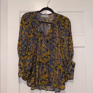 Apiece Apart Yellow Everlasting Printed Voile Top